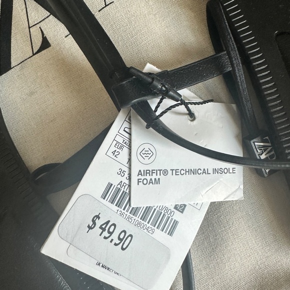 Zara black flat sandals, size 11 – NWT - Picture 2 of 3